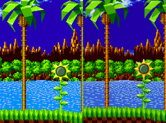 Sonic The Hedgeblog Comparison Green Hill Zone Across Sonic 1 And