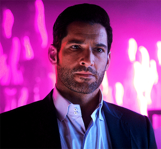 i'll be your demon daddy : lucifer morningstar + bi pride flag colors