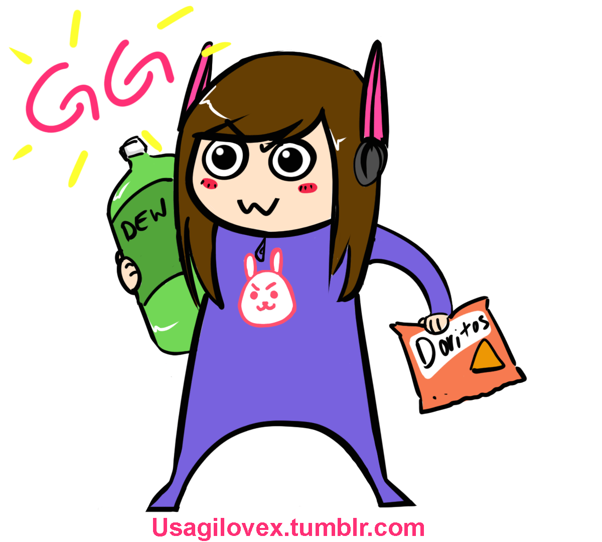 Dva: “Nerf this!” Mercy: No more Dew for you hehe making gifs are fun XD –  @usagilovex on Tumblr