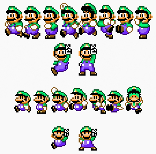 Blogging Snake On Tumblr The Difference Between Luigis Sprites In Super Mario World Where He