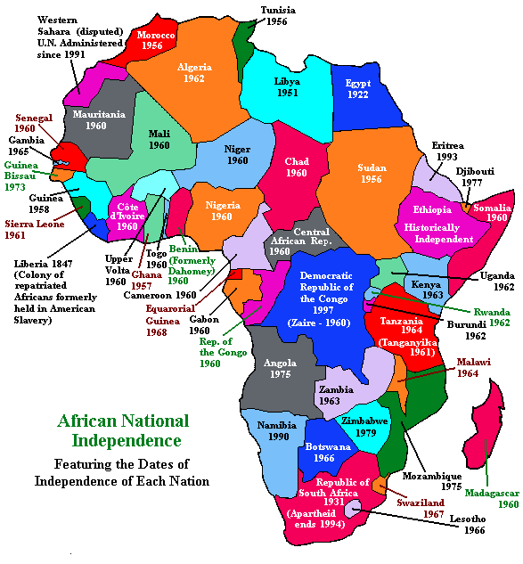 The Prepaid Economy African Edition — Political Map Of Africa Showing Year Of 4678
