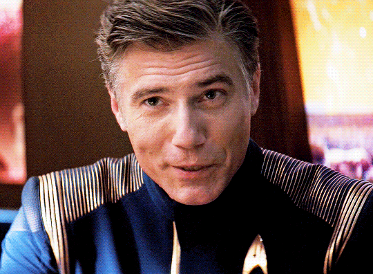 Captain Christopher Pike + smiling (Requested by...: Anson Mount Daily