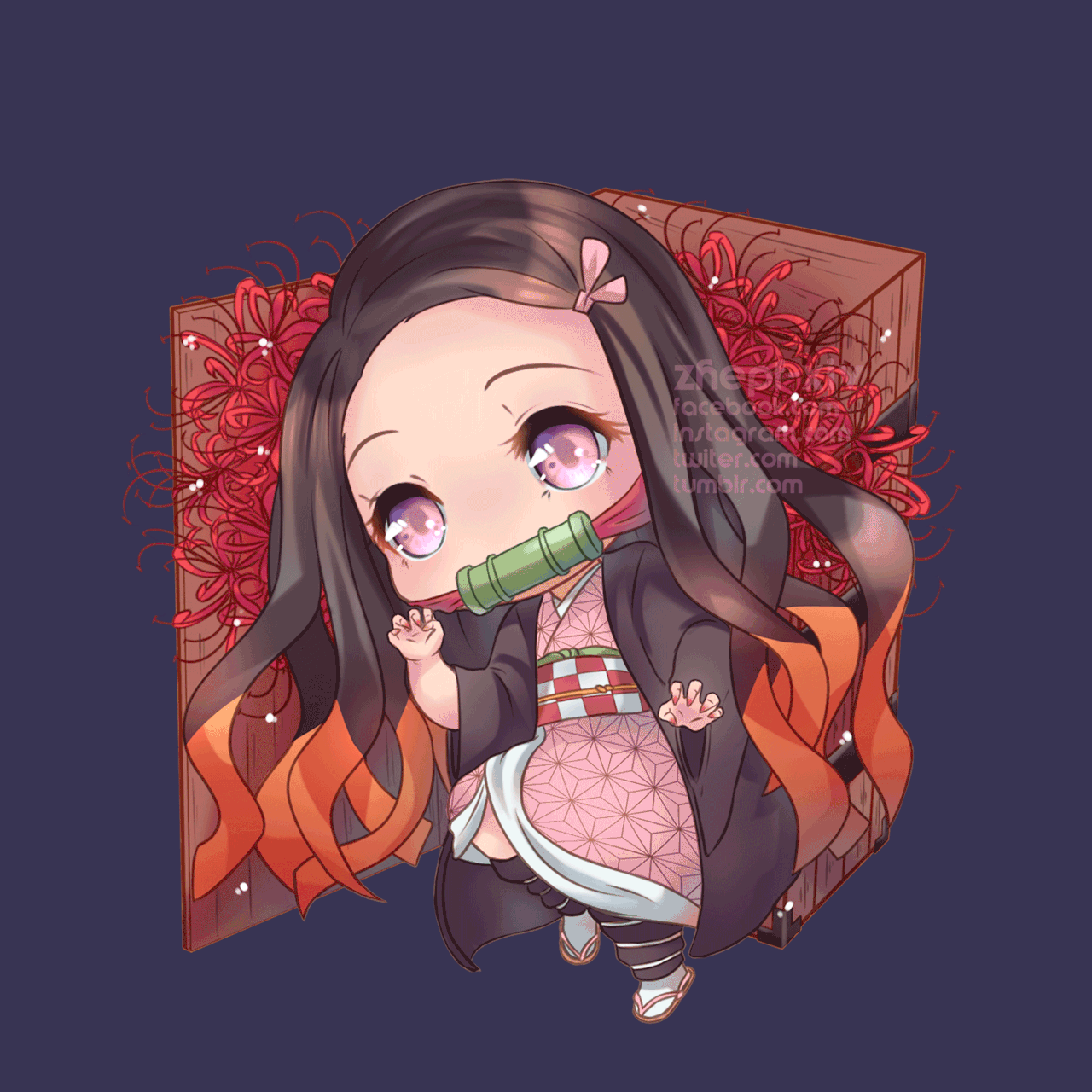 Zhepf XIV — Nezuko-chan simple GIF hahahaha so cuuuuute