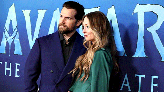 Henry Cavill, left, and Natalie Viscuso arrive at the U.S.premiere