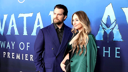 Henry Cavill, left, and Natalie Viscuso arrive at the U.S.premiere