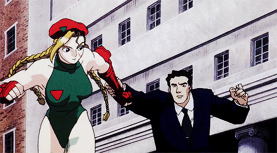 Cammy used this man's head like a stripper pole  Street Fighter II: The  Animated Movie (1994) 