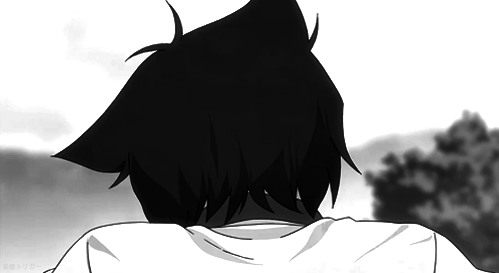 black and white anime boy neko