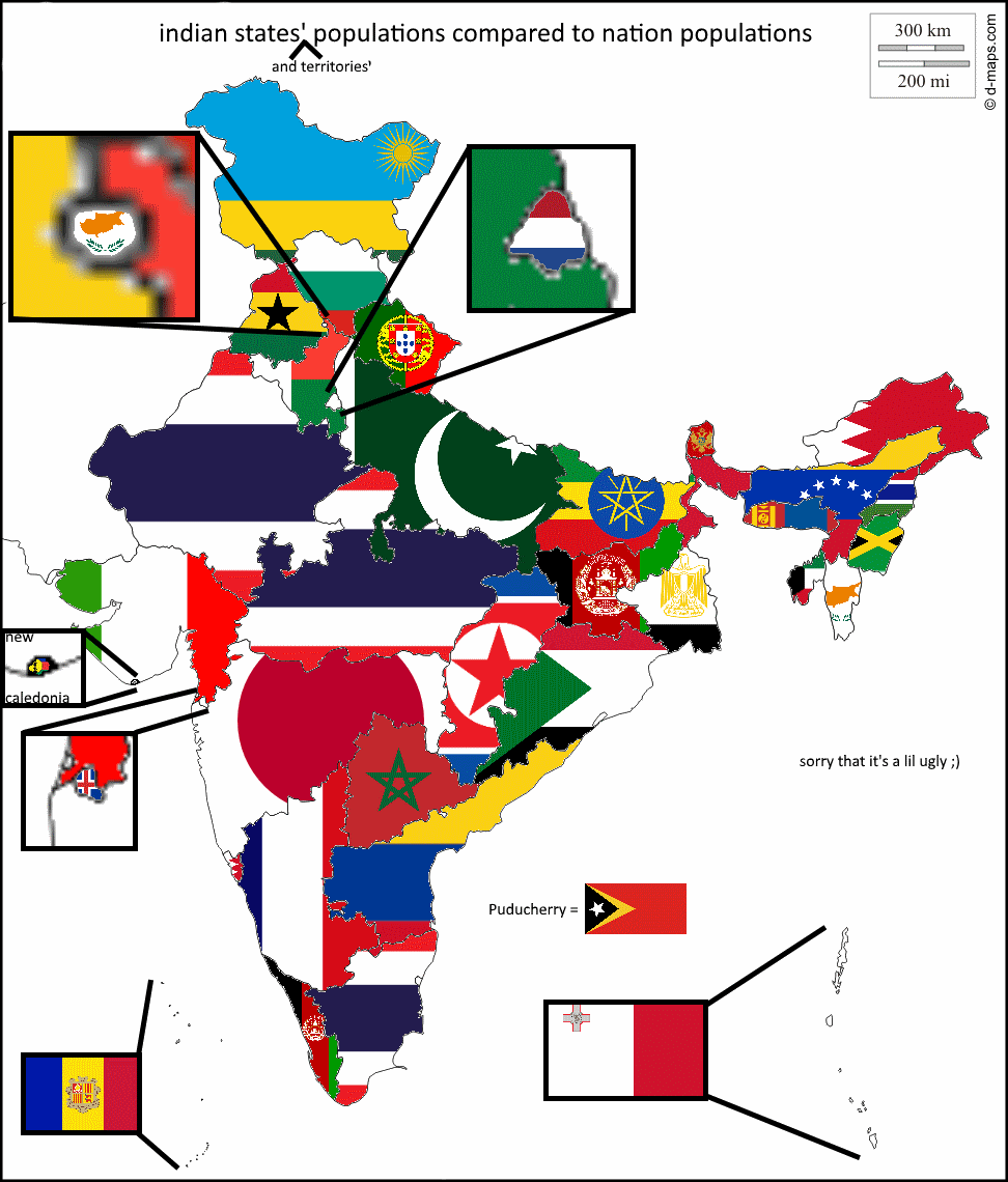 Mapped: The Population of India Compared With Countries