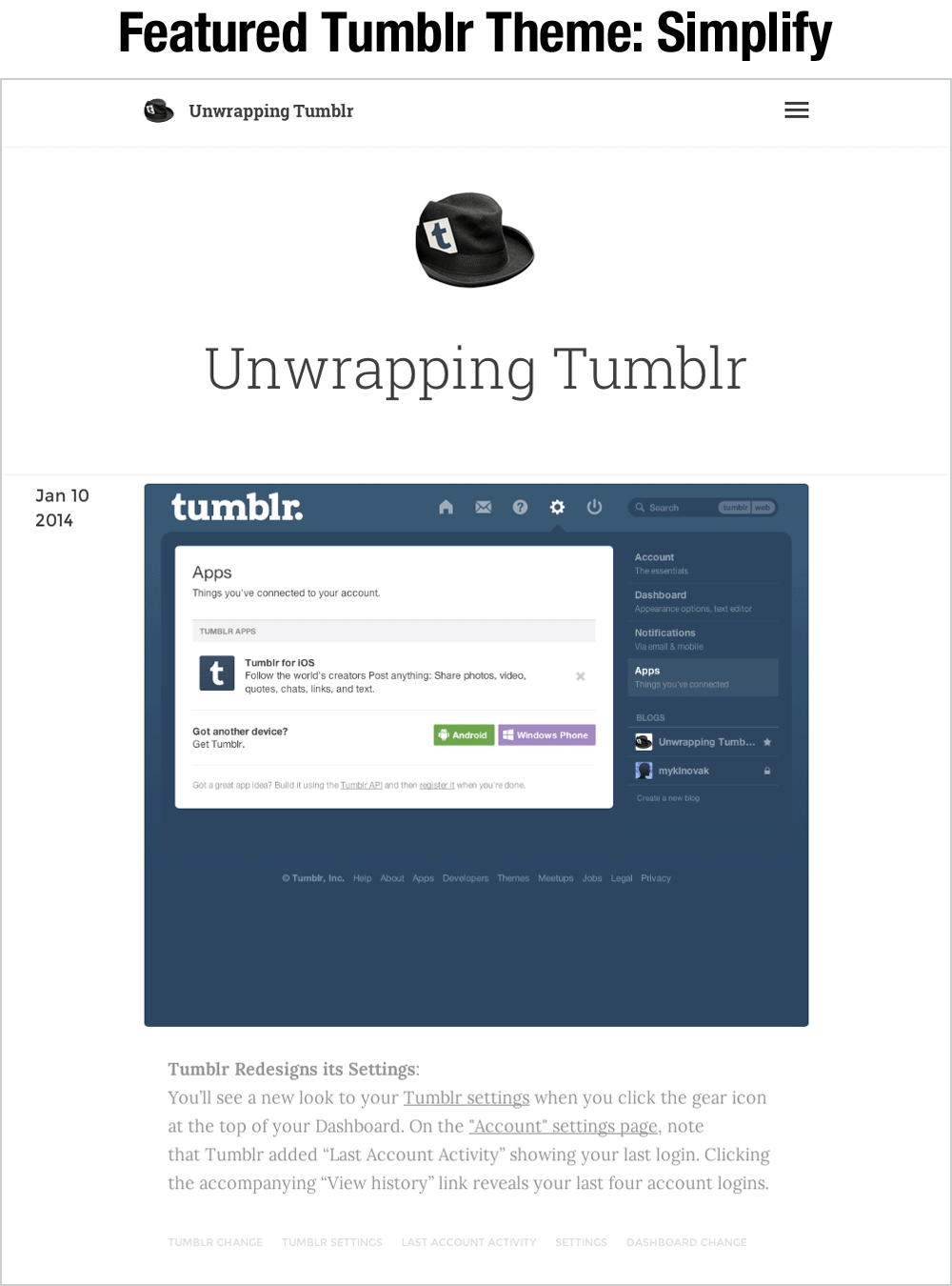 Unwrapping Tumblr Featured Tumblr Theme Simplify Designer Amit