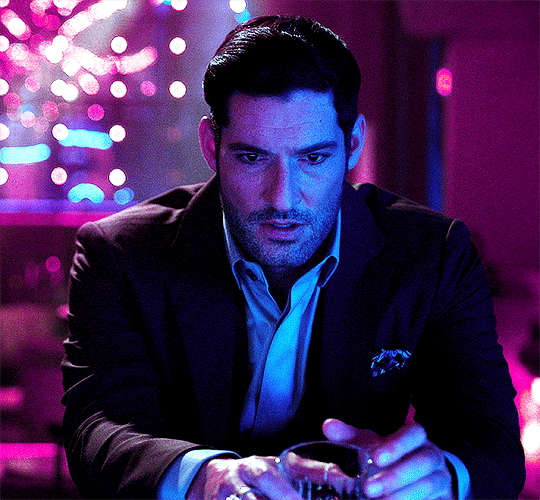 i'll be your demon daddy : lucifer morningstar + bi pride flag colors