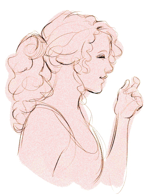 curly hair girl drawing tumblr