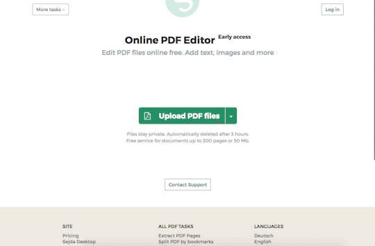 sejda pdf editor taskbar does not follow