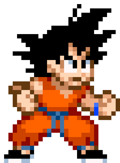 Goku Pixel art Dragon Ball, pixels, fictional Character, pixels