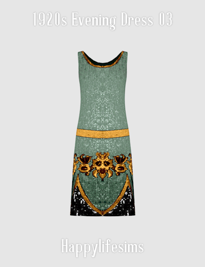 [Lonelyboy] TS4 1920s Evening Dress 03 – @happylifesims on Tumblr