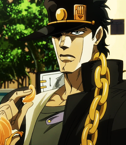 Artwork of jotaro from jojo's bizarre adventure sitting alone