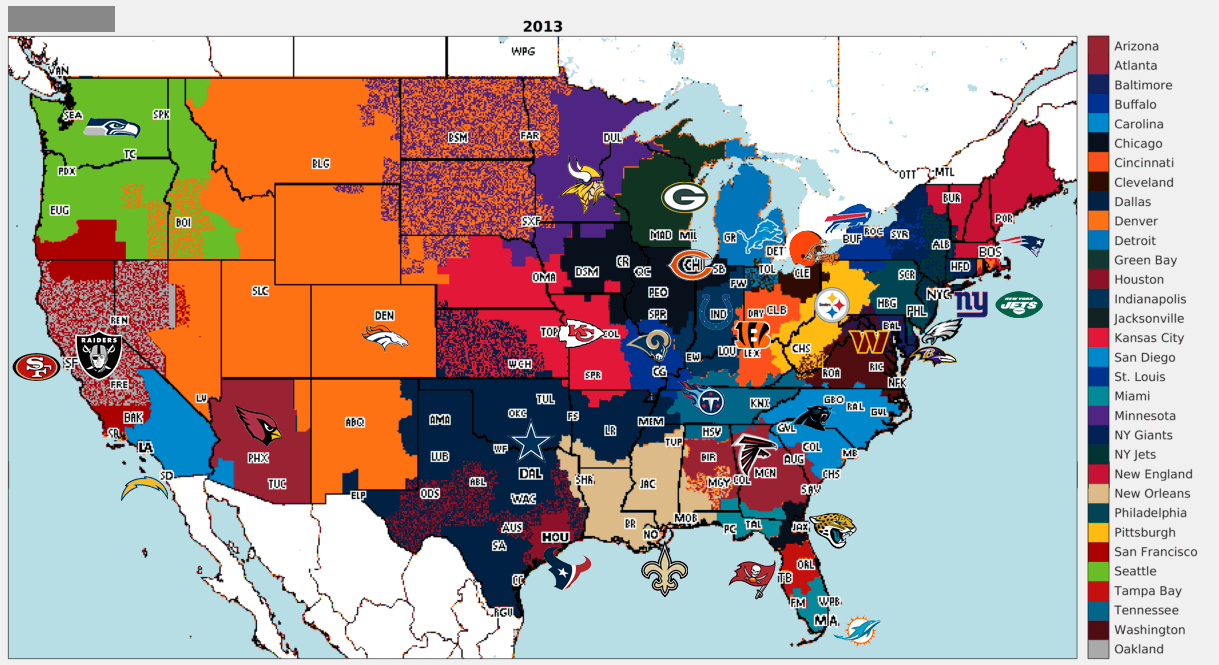 NFL Map, Teams