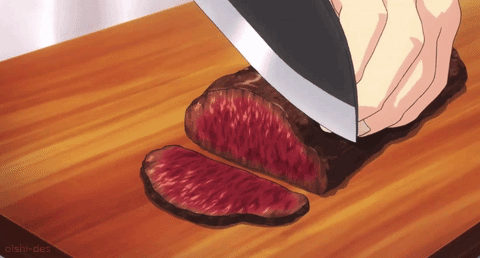 Anime steak with garlic by DarCowNova on DeviantArt