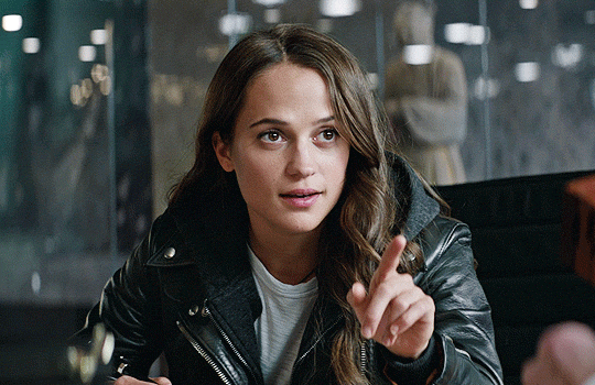 I only play for sport — ALICIA VIKANDER as Lara Croft, unused promo