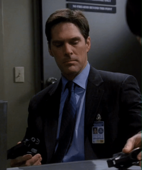 sit down and shut up — Aaron Hotchner + Gun + Hands (2x05) period! My...