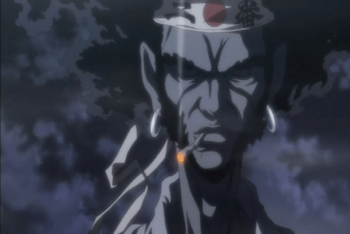 Afro Samurai Smoking Weed Anime Graphic · Creative Fabrica