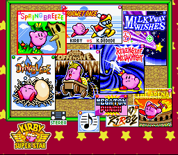 Retro Nintendo — Corkboard recreation of the menu for Kirby Super...