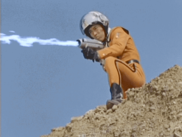 Shooting Antlar in Ultraman (1966), “The Blue Stone of Baradhi” –  @muramasa309 on Tumblr