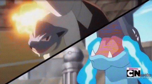 Pokemon In Action Digimon Mega Blastoise Used Power Up Punch Mega Charizard