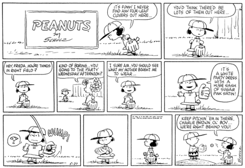 Snoopy Having Luck on the Baseball Field