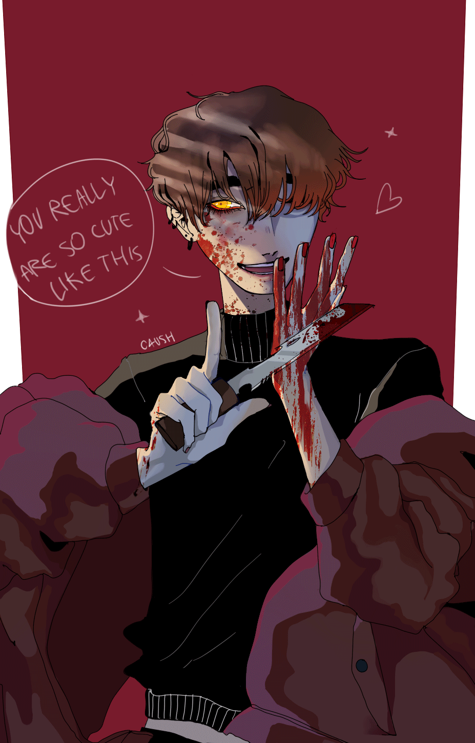 blood,male yandere,yandere male,yandere 