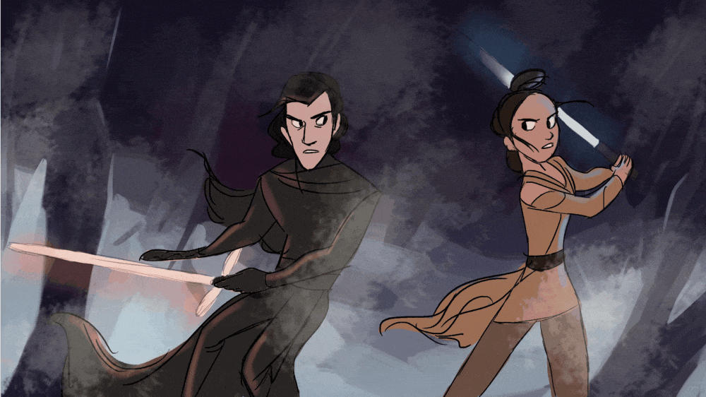 Rey Vs Kylo Ren Fan Animation Had To Cut It Into