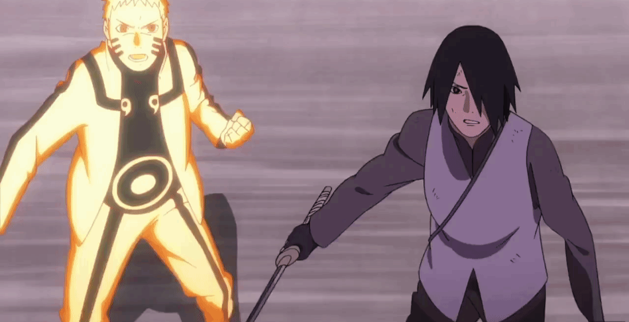 Sasuke Uchiha — milkshake-fairy: Sasuke pushing Naruto out of the...