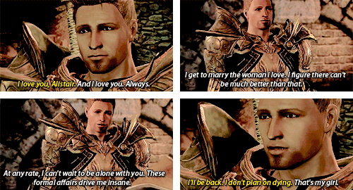 Dragon Age: Origins. Some of Alistair's best lines. DONT LIE YOU