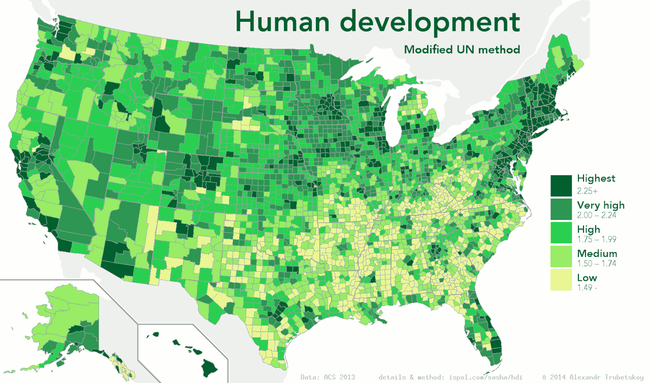 Quality of Life in the United States, by County. - Maps on the Web