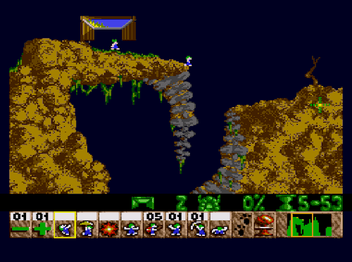 Lemmings Diary — Taxing Level 7 Sega Version - Jump down!