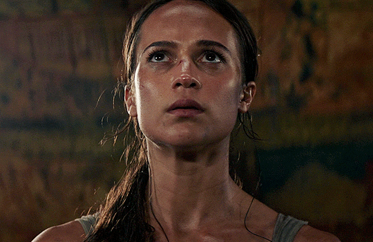 I only play for sport — ALICIA VIKANDER as Lara Croft, unused promo