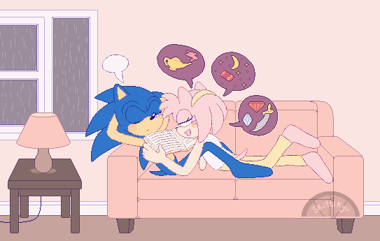 Sonamy/Silvaze Week 2021! — shiliria: Sonamy week day 4 - Movie Night Amy