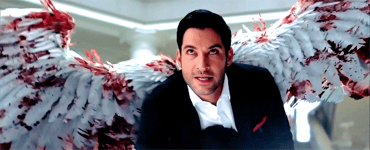 No Chick Flick Moments — Lucifer’s wings were meant to be covered in blood