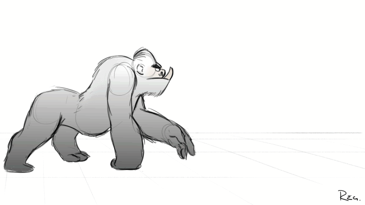Art of Reg Isaac — Animation challenge: Gross creature walk cycle.