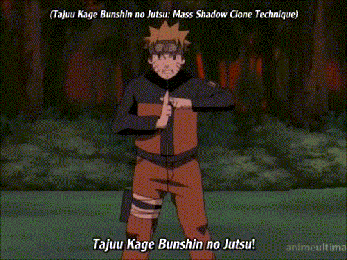 Naruto Shippuden technique - Kage Bunshin no Jutsu (Shadow