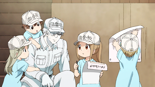 Male vs. Female white blood cells in Cells at Work, because if