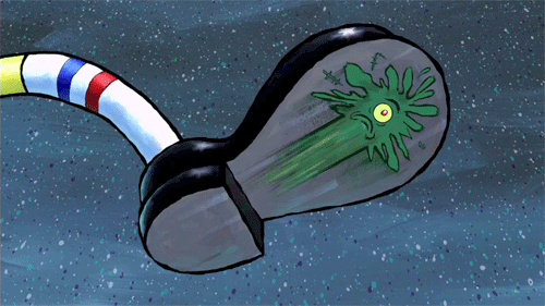 plankton on spongebob's shoes