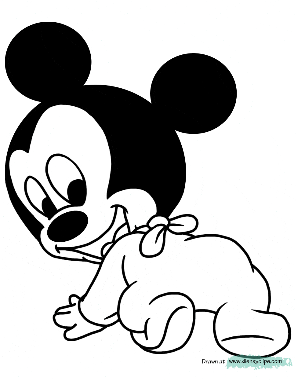 coloring pages baby mickey and minnie mouse