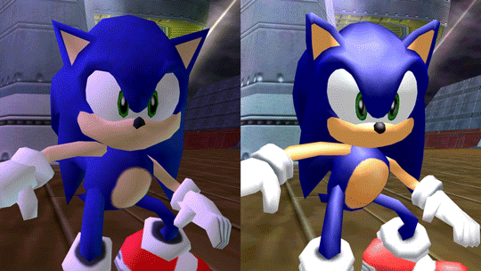 Sonic The Hedgeblog — Comparison of the waiting animation for 'Sonic