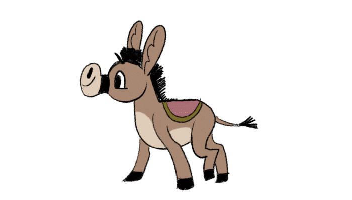 A little animation of a little donkey named Steed